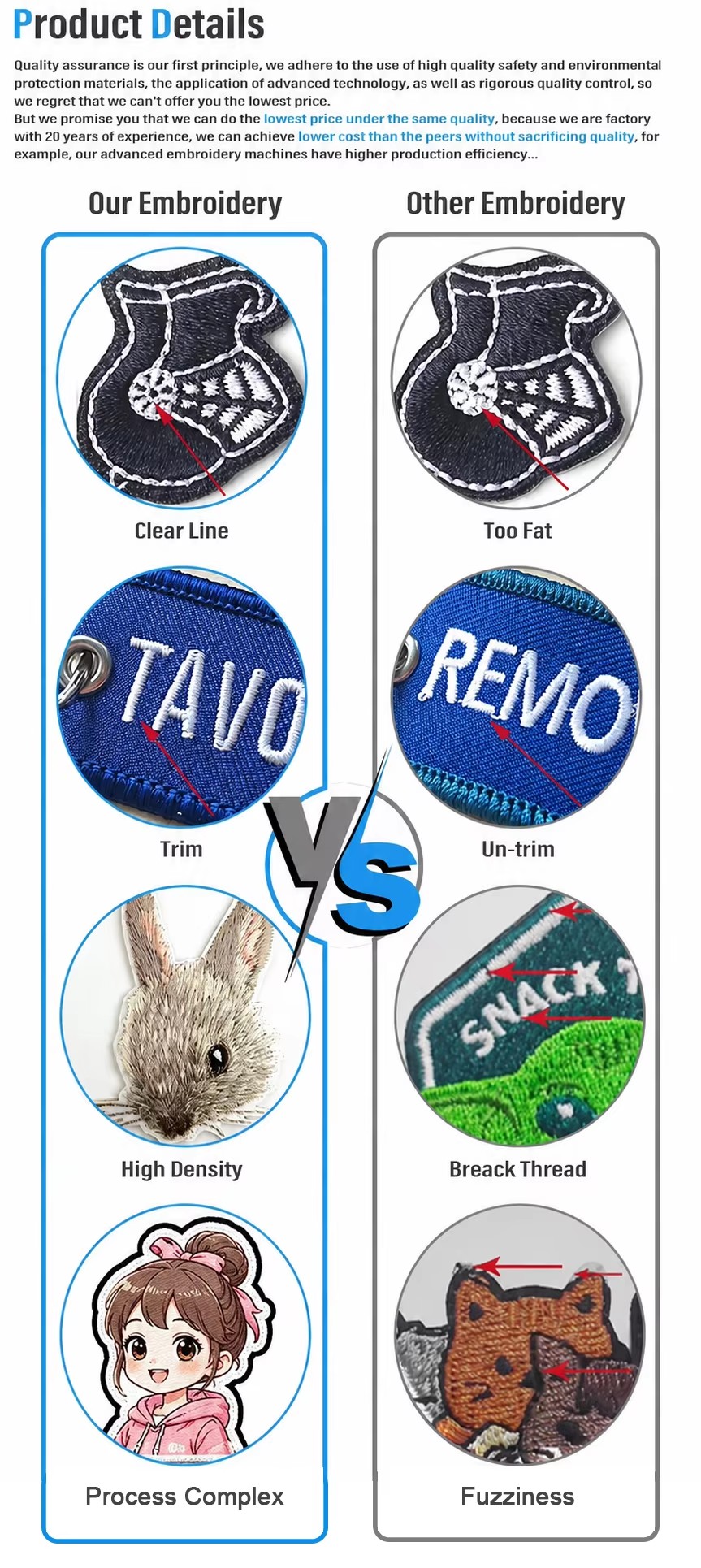 Custom embroidered patch details 5